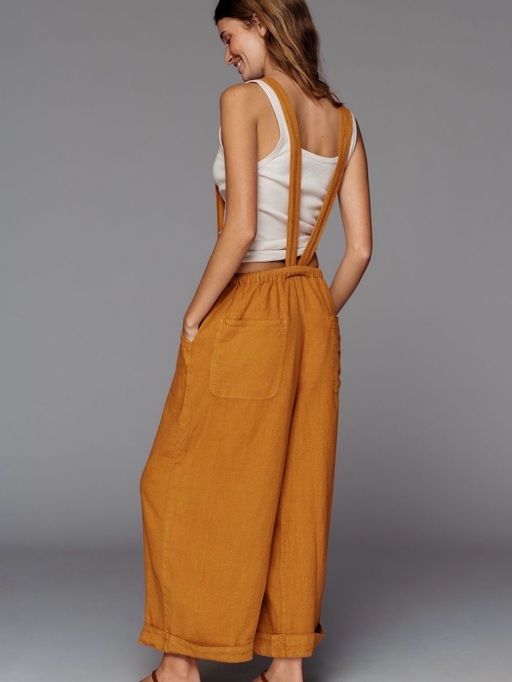 Anthropologie Pilcro Drawstring Linen Overalls - NWT - Picture 3 of 7